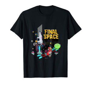 Final Space Retro Style T-shirt Brand Cotton Men Clothing Male Slim Fit T Shirt Sleeve Harajuku Tops
