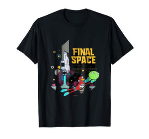 Final Space Retro Style T-shirt Brand Cotton Men Clothing Male Slim Fit T Shirt Sleeve Harajuku Tops