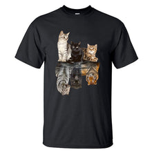 Load image into Gallery viewer, Cat Reflection Tiger T Shirts 2020 New Arrival Male Tee Shirts Summer Cotton Tops Fashion Animal Cat Streetwear Unisex Tops Tees
