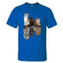 Load image into Gallery viewer, Cat Reflection Tiger T Shirts 2020 New Arrival Male Tee Shirts Summer Cotton Tops Fashion Animal Cat Streetwear Unisex Tops Tees
