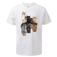 Load image into Gallery viewer, Cat Reflection Tiger T Shirts 2020 New Arrival Male Tee Shirts Summer Cotton Tops Fashion Animal Cat Streetwear Unisex Tops Tees
