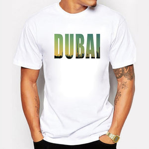 BLWHSA New Fashion Dubai City Impression Design Men's High Quality T Shirt Cool Tops Hipster Style Casual T-shirt
